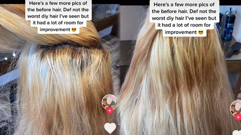 Hair stylist transforms woman's hair after bleach disaster