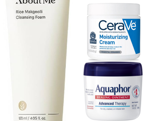 Essential skin care products for sensitive skinned ladies🤍 cover photo collage