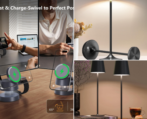 Cool lighting and bedroom gadgets to reduce hassle, clutter, beautify instantly. cover photo collage