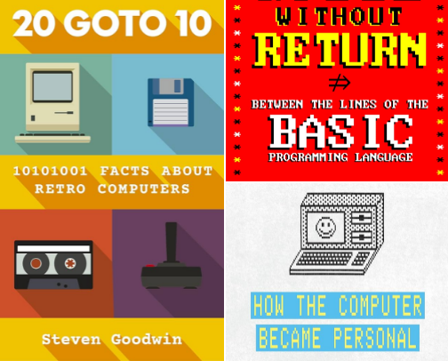 Modern books on retro computing cover photo collage