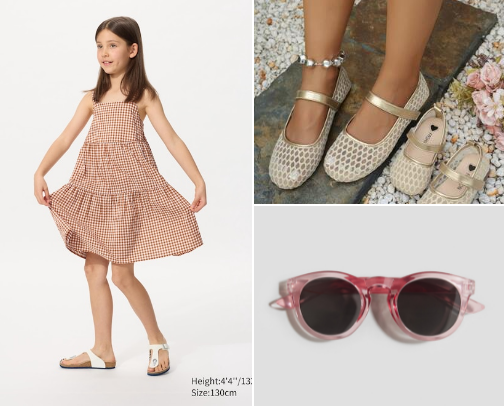 Kids dresses and footwear cover photo collage