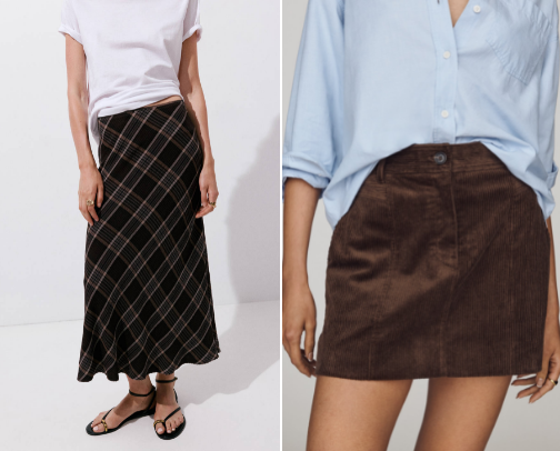 All the skirts I'll be wearing throughout fall 2026 cover photo collage