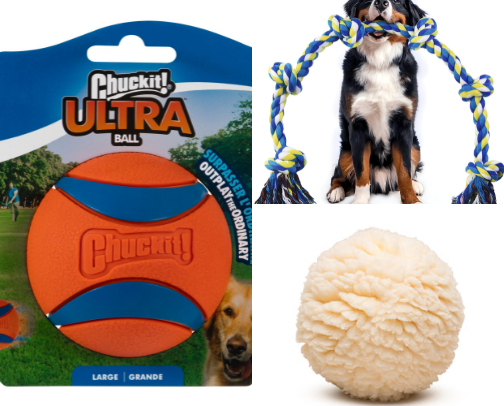 Our dogs FAVOURITE toys cover photo collage