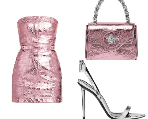 Pink metallic dress cover photo collage