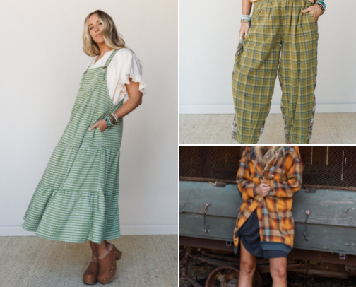 Barefoot in my Plaid Era - Plaid Dreams come to life cover photo collage