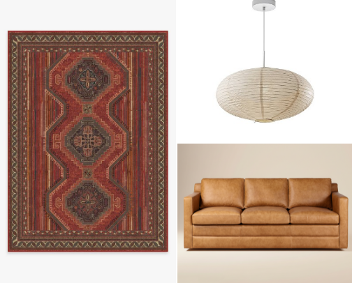 Eclectic boho vintage living room cover photo collage