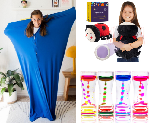 Necessities for a Mom of a Sensory Seeker and ADHD Child - Tools, Fun Fidgets, Books, and More Sensory Tools cover photo collage