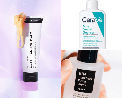 Acne prone skincare routine 🤍🤍🤍 cover photo collage