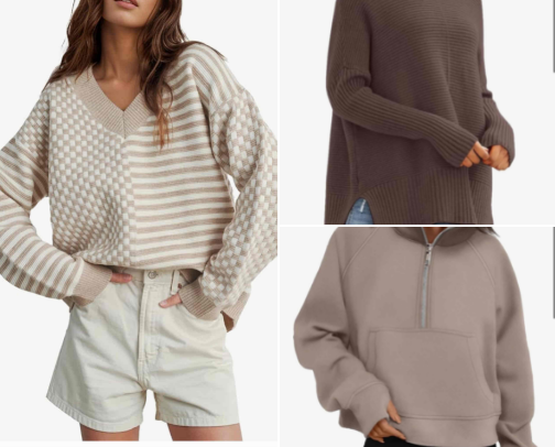 My fave Neutral Amazon sweaters cover photo collage