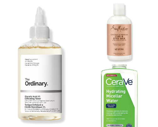 Skin care and hair products cover photo collage
