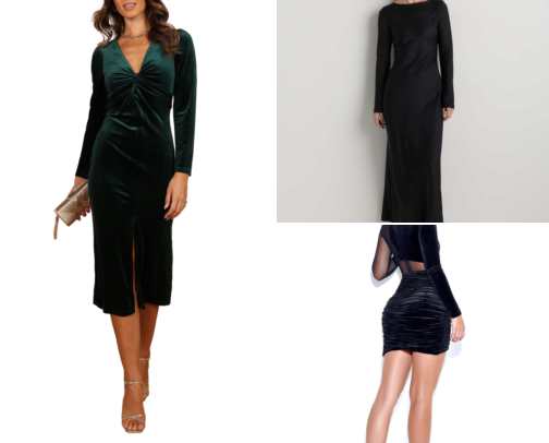 Winter Glam Women's Outfits: Velvet, Satin, and Sparkle cover photo collage