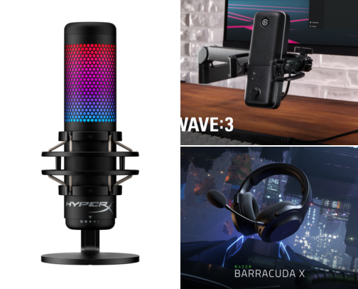 Stream audio: headsets, mics and sound cover photo collage