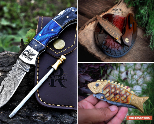 handmade knives of all types cover photo collage