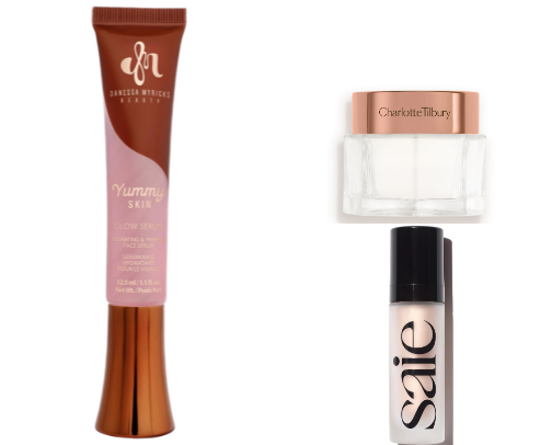 Dewy primers for glowing skin cover photo collage
