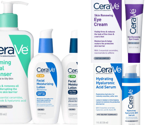Skin care products cover photo collage