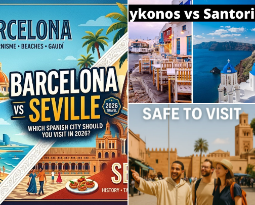 2026 Travel Guides & Itineraries: Barcelona, Mykonos & More cover photo collage