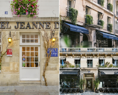 Great Paris boutique hotels cover photo collage