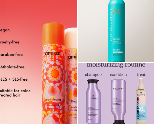 Hair products, tools and accessories cover photo collage