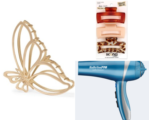 Hair products, tools and accessories cover photo collage