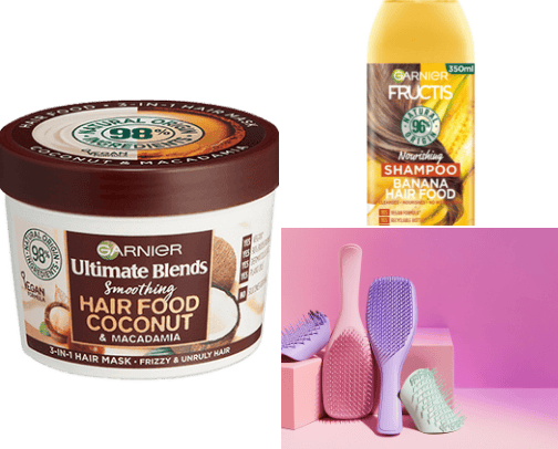 Hair care for long, natural and colored hair cover photo collage