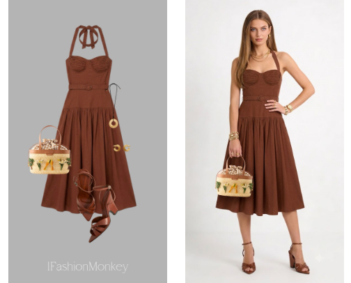 OOTD #926 WOMEN'S FASHION BROWN HALTER SUMMER DRESS BY ASTR cover photo collage