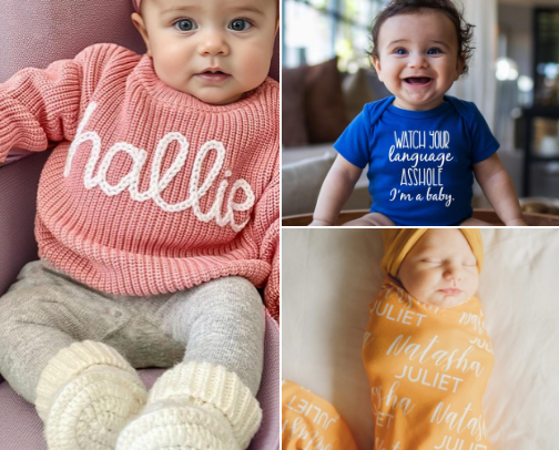 Adorable Personalized Baby & Gift Finds on Etsy cover photo collage