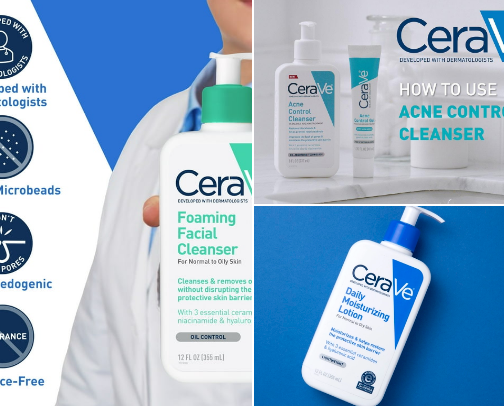 skincare essentials ✨ cover photo collage