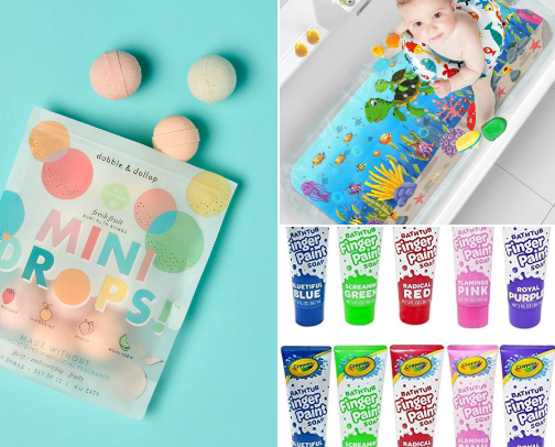 Toddler bath fun cover photo collage