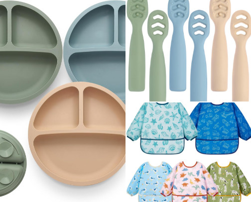 Baby feeding supplies cover photo collage