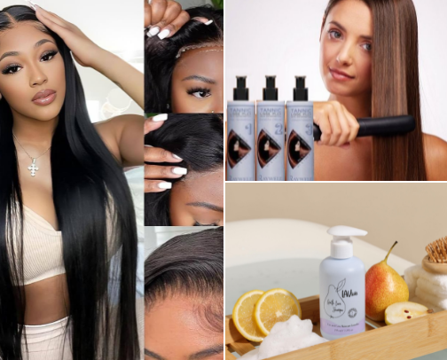 Weaves and other artificial hairstyles cover photo collage