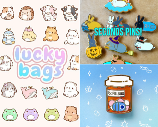 Kawaii Etsy Enamel Pins (All Animals!) cover photo collage