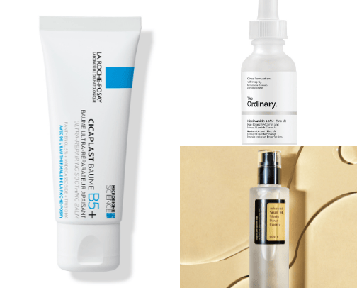 Skincare products cover photo collage