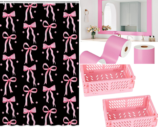 Cute Pink bathroom decor! cover photo collage