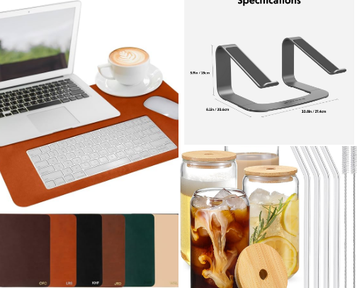 Aesthetic & Productive Desk Setup Essentials for College & WFH cover photo collage