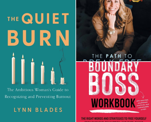 Therapist-Approved Burnout Books cover photo collage