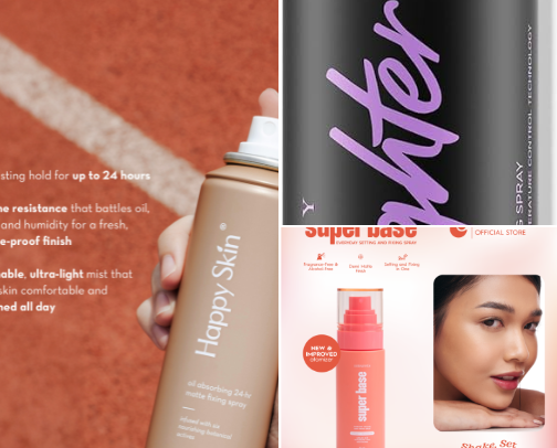 Anti-Oil Slick Setting Sprays cover photo collage