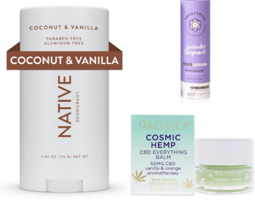 natural skincare/hygiene faves cover photo collage