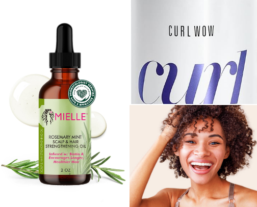 Curly wavy hair cover photo collage