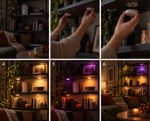 The Dark & Cozy Halloween Home Edit: Renter-Friendly Decor, Layered Lighting and Smart Storage cover photo collage