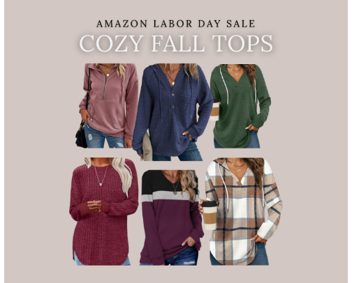 Amazon Cozy Fall Tops You’ll Actually Wear – 
Sweaters, Hoodies & Tunics cover photo collage