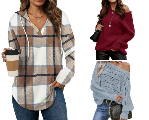 Amazon Cozy Fall Tops You’ll Actually Wear – 
Sweaters, Hoodies & Tunics cover photo collage