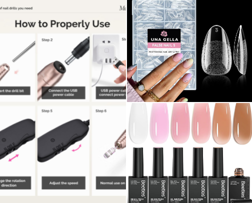 GEL-X NAILS AT HOME :) cover photo collage