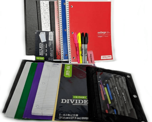 Binders & writing paper cover photo collage