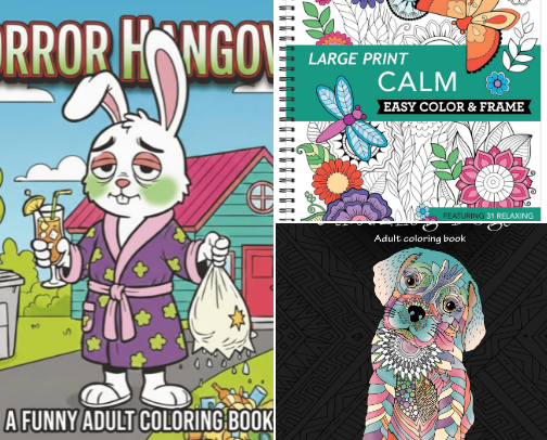 Fun & Cozy Coloring Books cover photo collage