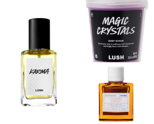Scents and body products cover photo collage