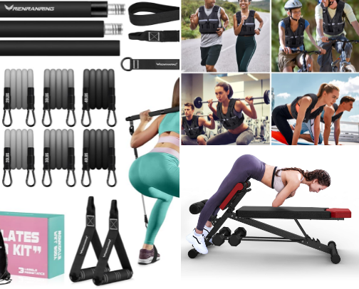 All my gear in the home gym 🏠💪 cover photo collage