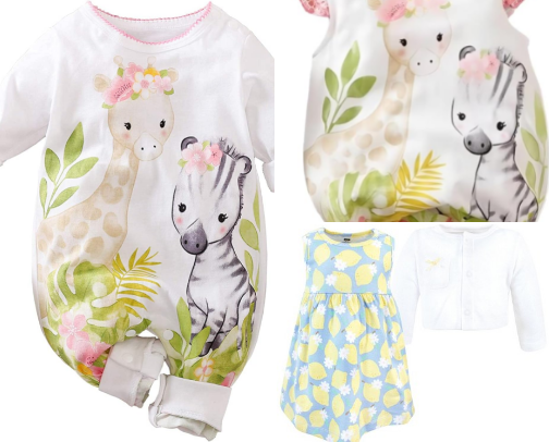 Super colorful Baby Girl clothing sure to get smiles and compliments! cover photo collage