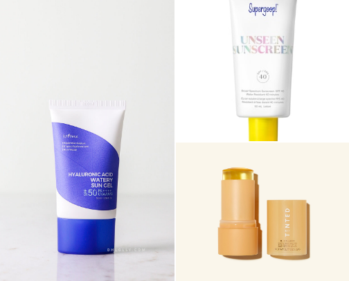 Non-greasy, NO white cast SPF's cover photo collage