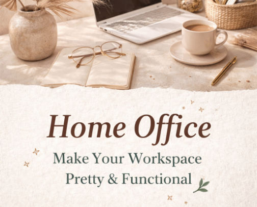 Home Office - Make Your Workspace Pretty & Functional cover photo collage