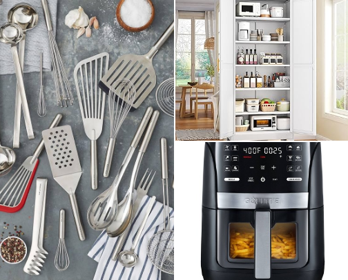 Kitchen appliances cover photo collage